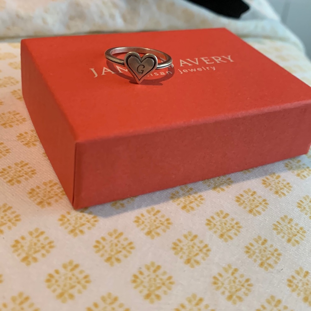 James avery G initial heart ring